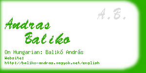 andras baliko business card